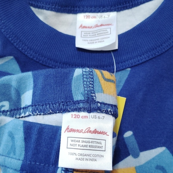 Hanna Andersson Blue Dreidel Hanukkah Pajama Set Size 6-7 - Picture 4 of 4